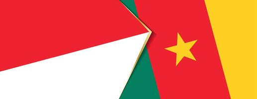 Indonesia and Cameroon flags, two vector flags.