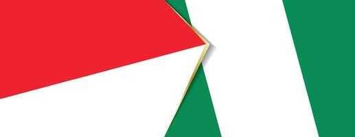 Indonesia y Nigeria banderas, dos vector banderas
