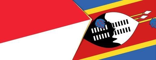 Indonesia and Swaziland flags, two vector flags.