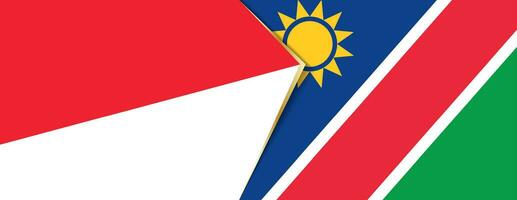 Indonesia and Namibia flags, two vector flags.
