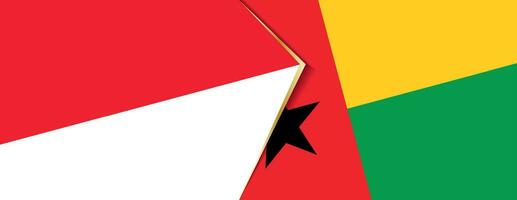 Indonesia and Guinea-Bissau flags, two vector flags.