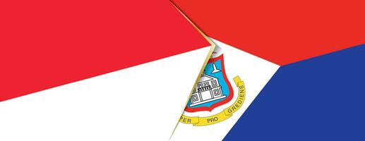 Indonesia and Sint Maarten flags, two vector flags.