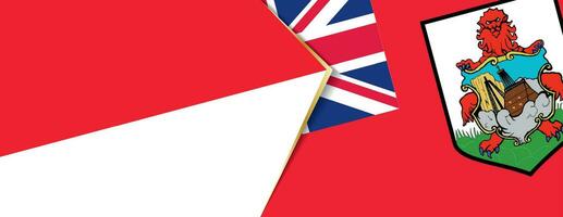 Indonesia y islas Bermudas banderas, dos vector banderas