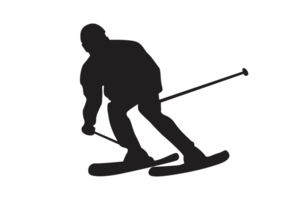 pose de la glace patinage silhouette avec transparent Contexte png