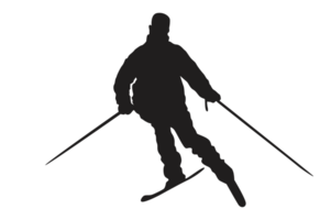 pose de la glace patinage silhouette avec transparent Contexte png