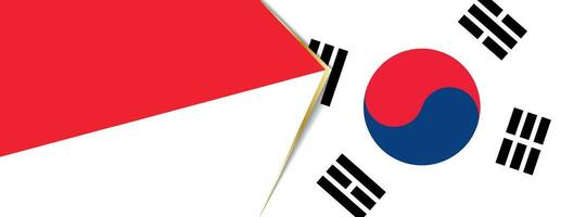 Indonesia and South Korea flags, two vector flags.