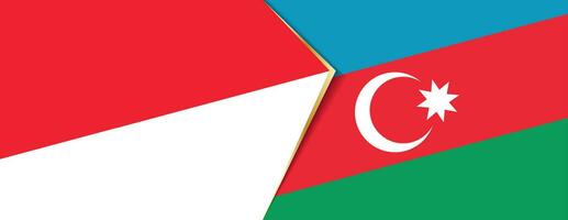 Indonesia and Azerbaijan flags, two vector flags.