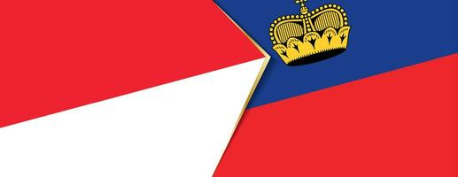 Indonesia and Liechtenstein flags, two vector flags.