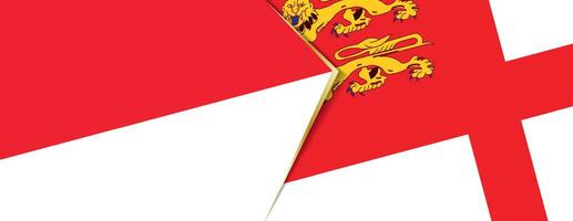 Indonesia and Sark flags, two vector flags.