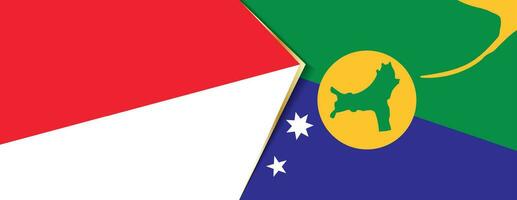 Indonesia and Christmas Island flags, two vector flags.