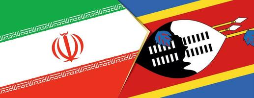 Iran and Swaziland flags, two vector flags.