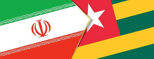 Iran and Togo flags, two vector flags.