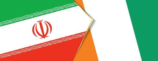 Iran and Ivory Coast flags, two vector flags.