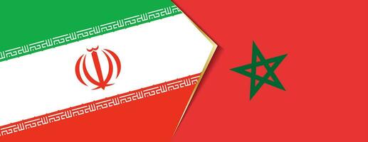 Iran and Morocco flags, two vector flags.