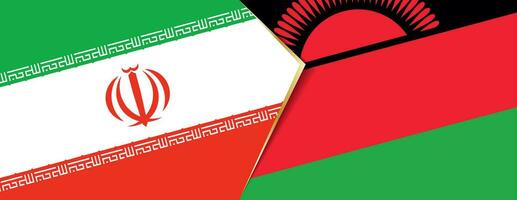 Iran and Malawi flags, two vector flags.