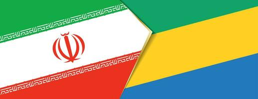 Iran and Gabon flags, two vector flags.