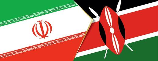 Iran and Kenya flags, two vector flags.