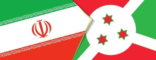 Iran and Burundi flags, two vector flags.