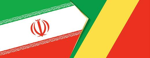 Iran and Congo flags, two vector flags.