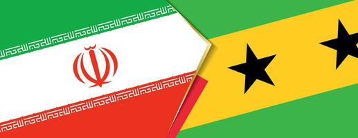 Iran and Sao Tome and Principeflags, two vector flags.