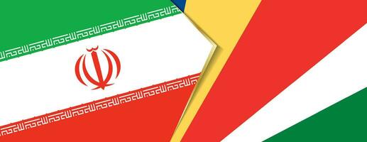 Iran and Seychelles flags, two vector flags.