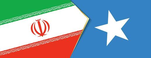 Iran and Somalia flags, two vector flags.