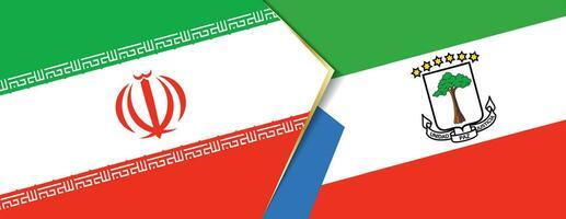 Iran and Equatorial Guinea flags, two vector flags.