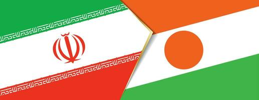 Iran and Niger flags, two vector flags.