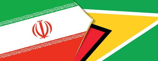 Iran and Guyana flags, two vector flags.