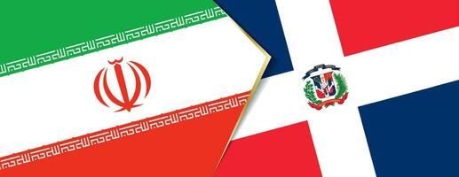 Iran and Dominican Republic flags, two vector flags.