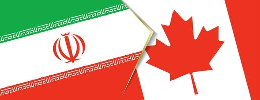 Iran and Canada flags, two vector flags.