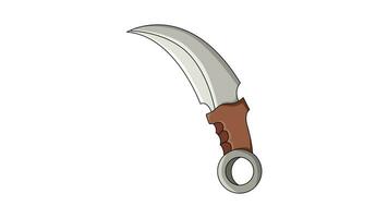 Animation forms the Indonesian Minangkabau karambit icon video