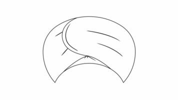 Animation forms a sketch of the head turban icon video