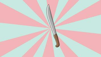 The animation forms an Indonesian Betawi machete icon with a rotating background video