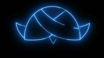 Animation of a typical Indonesian blangkon icon with a glowing neon effect video