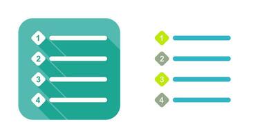 Unique Numbered list Vector Icon