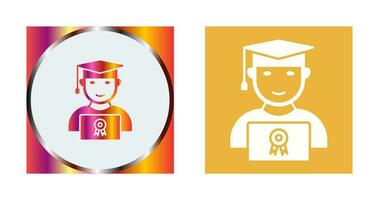 Unique Student Holding Degree Vector Icon