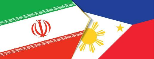 Iran and Philippines flags, two vector flags.