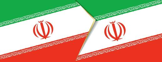 Iran and Bulgaria flags, two vector flags.