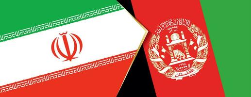 Iran and Afghanistan flags, two vector flags.