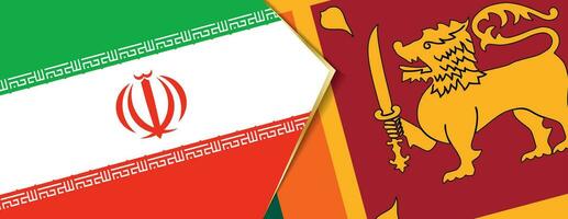 Iran and Sri Lanka flags, two vector flags.