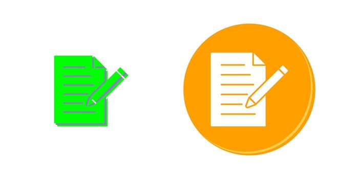 icono de vector de documento de edición único