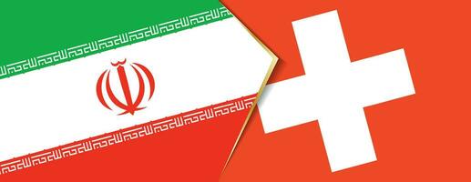 Iran and Switzerland flags, two vector flags.