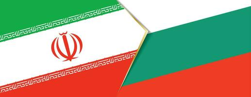 Iran and Bulgaria flags, two vector flags.