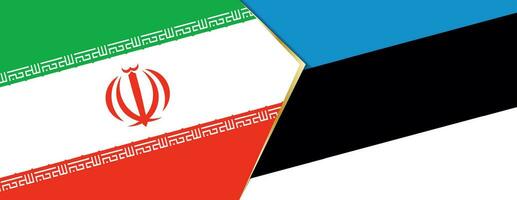 Iran and Estonia flags, two vector flags.