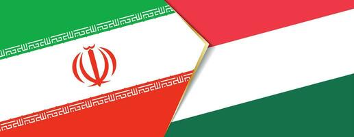 Iran and Hungary flags, two vector flags.
