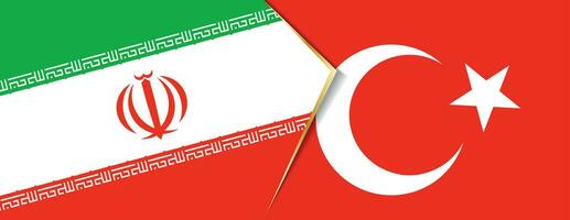 Iran and Turkey flags, two vector flags.