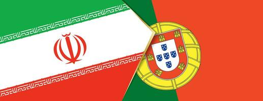 Iran and Portugal flags, two vector flags.