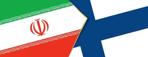 Iran and Finland flags, two vector flags.