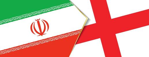 Iran and England flags, two vector flags.